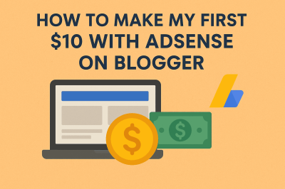 How to Make My First $10 with AdSense on Blogger — Beginner’s Guide (2025 Edition)